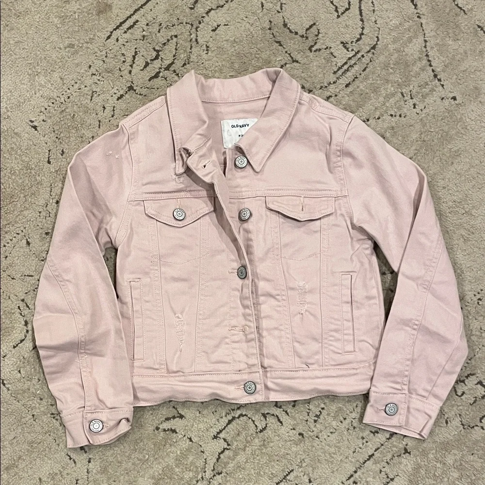 Old Navy Light Pink Girls' Denim Jacket - Button Front